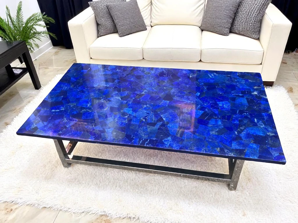 Lapis Lazuli Marble Table Top in Rectangle Shape
